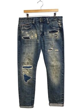 Men’s Cult Of Individuality Rockabilly Slim Japanese Selvedge Distressed Jeans